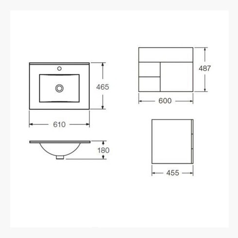 MUEBLE DE COLGAR CON BACHA LINEA CADRIA GAMAS DE MADERA