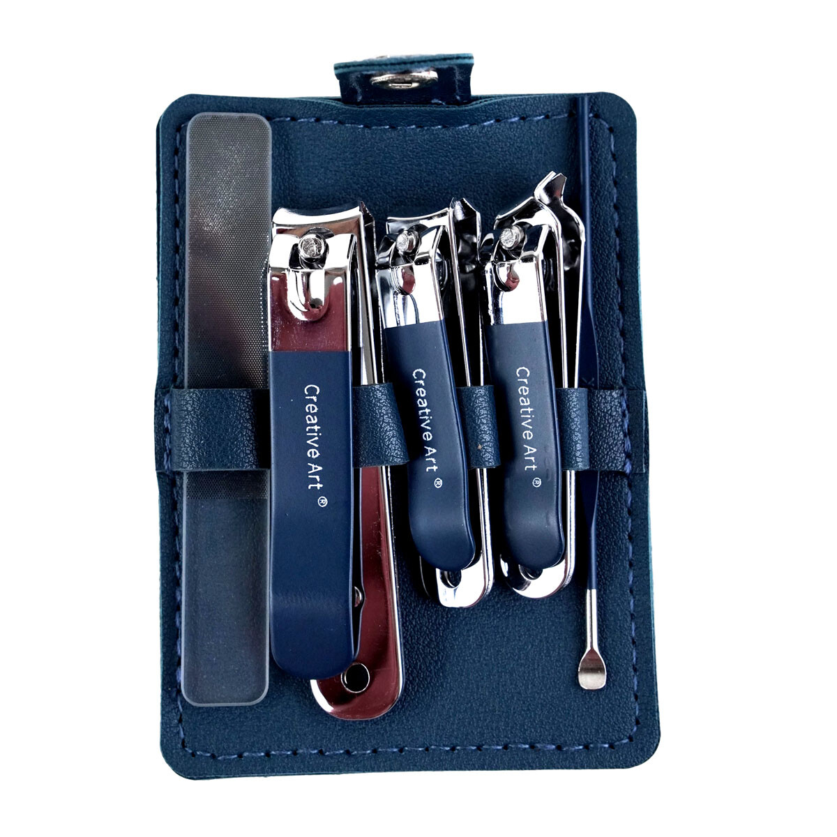 SET MANICURA 5PCS CABALLERO ESTUCHE CUERO LIMA ALICATE 
