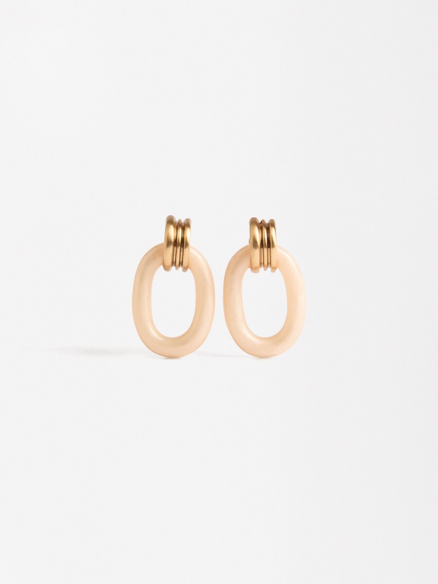 Aros Con Perlas beige