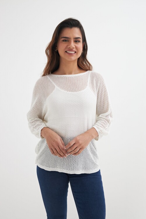 Sweater calado BLANCO