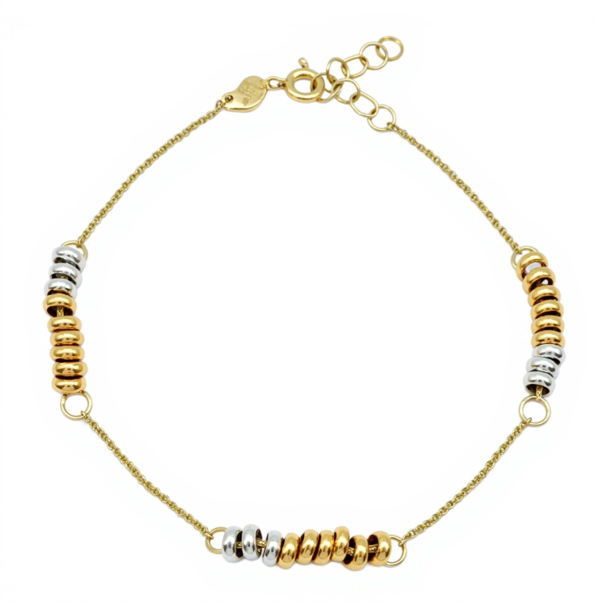Pulsera Donas Tricolores-Oro bajo-Sin Piedra-PU8054 - sinpiedra 