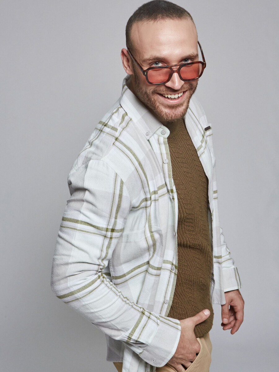 Camisa m/l franela - verde 