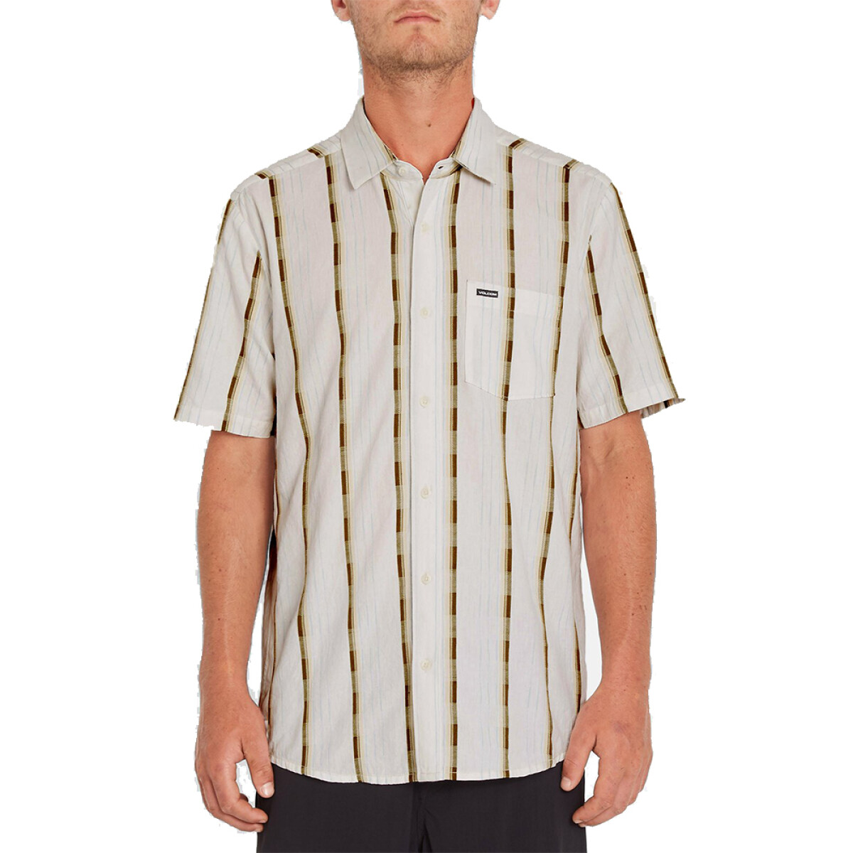 Camisa Volcom Barrun Stripe - Blanco 