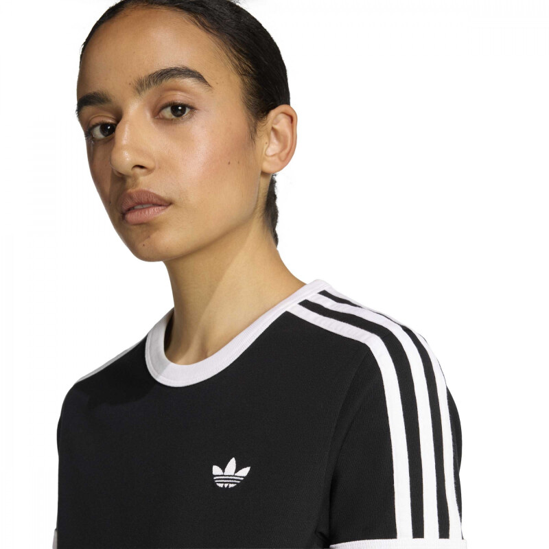 Remera Adidas 3S TEE SLIM Mujer KD7980 Negro-blanco