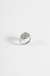 Anillo acero sello cora plateado