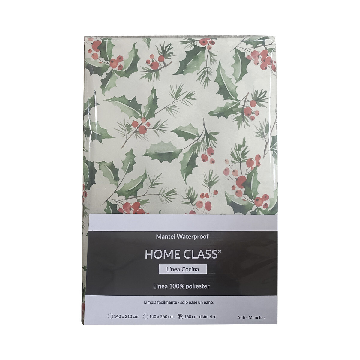 Mantel Waterproof Home Class 140 x 210 cm - Navidad 940 BCO 