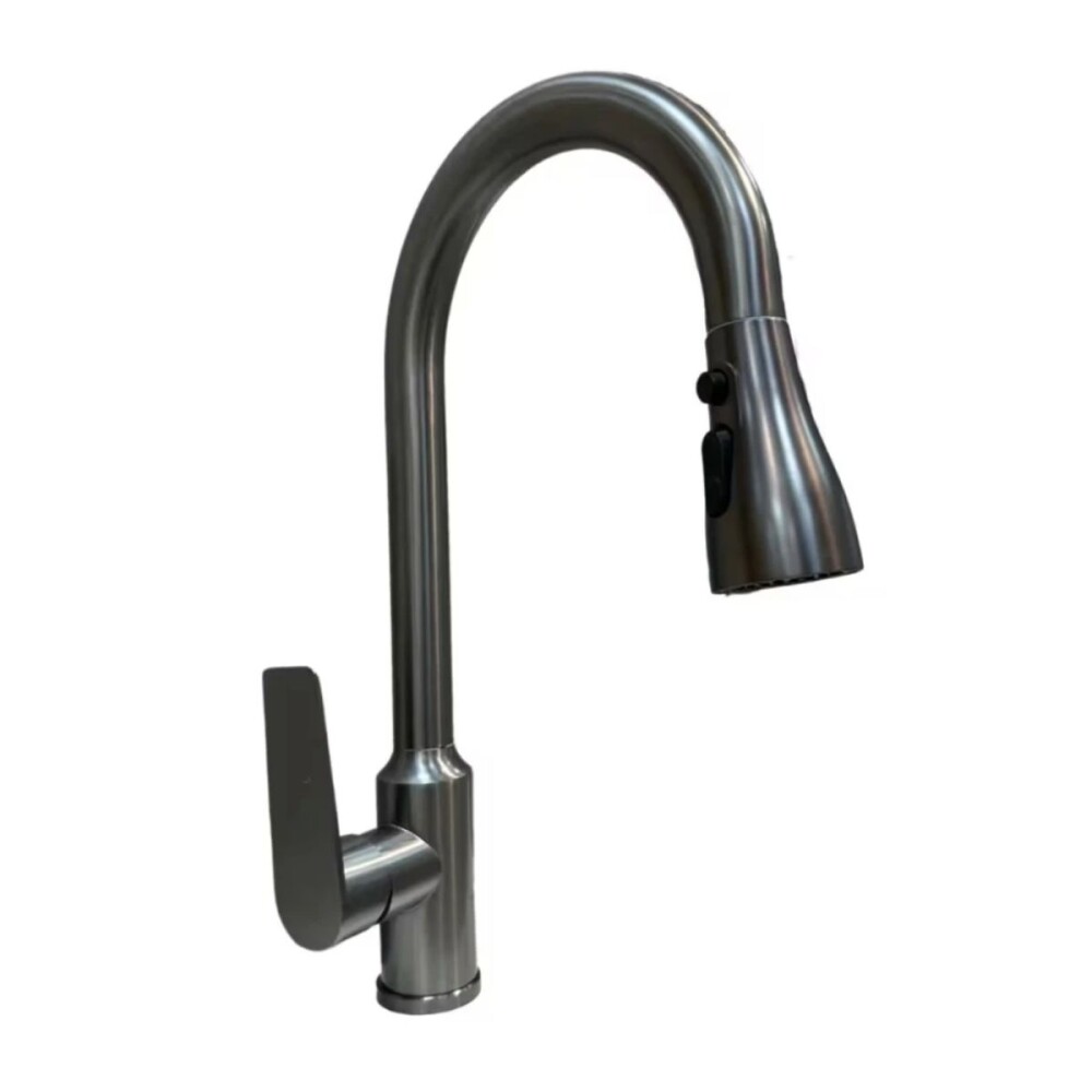 Grifería de cocina Monocomando de mesada extensible Grafito Satinado Grifería De Cocina Monocomando De Mesada Extensible Grafito Satinado