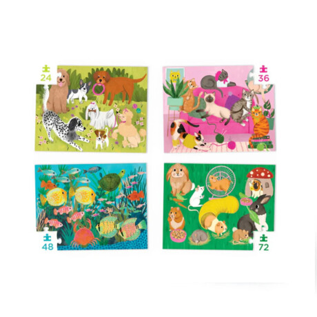 Set X4 Puzzle Crocodile Creek de 24-36-48 Y 72 Piezas Ub ANIMALES