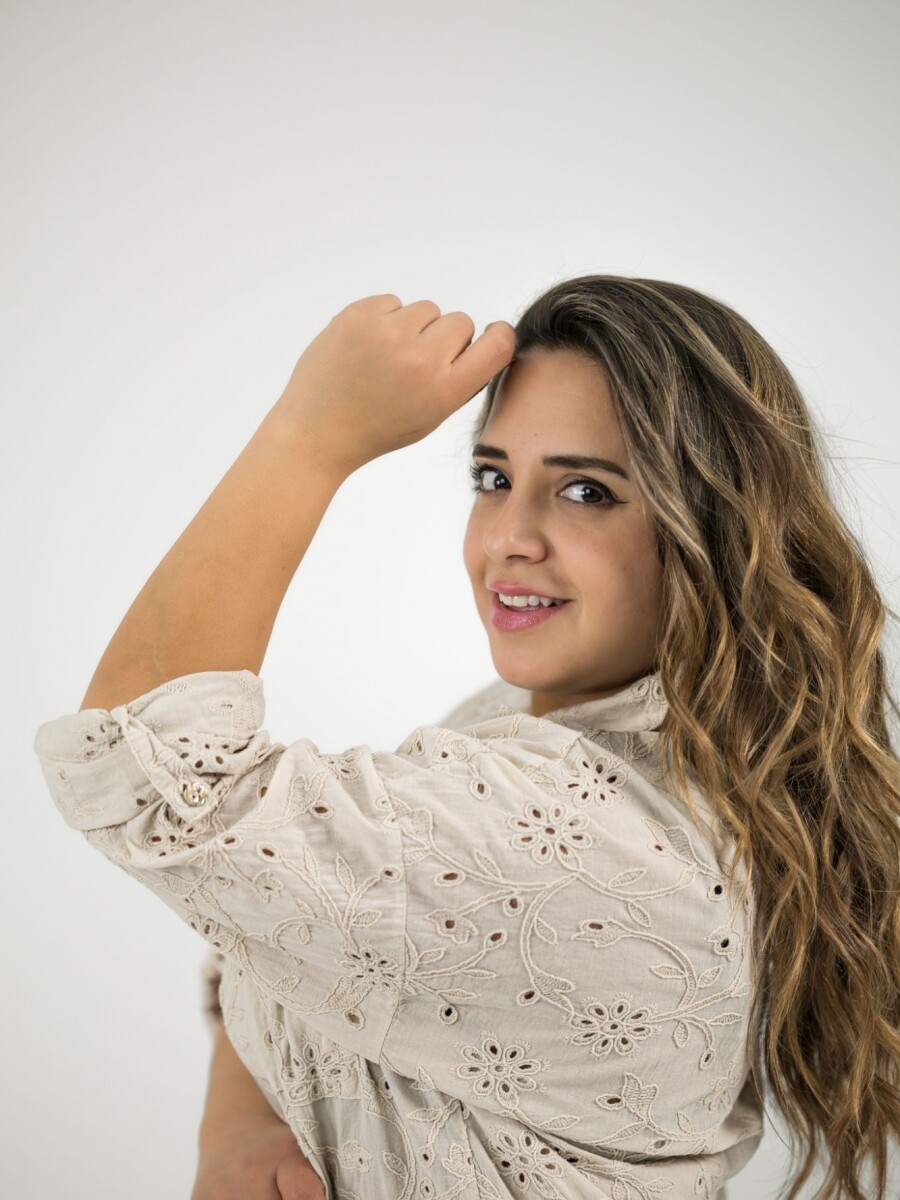 Camisa broderie Beige