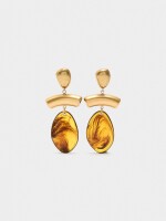 Pendientes Largos Ovalados marron