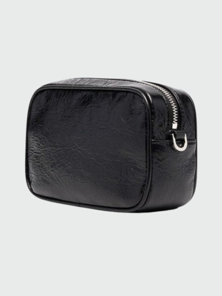 Golden Goose-Cartera de cuero, Star bag mini Negro