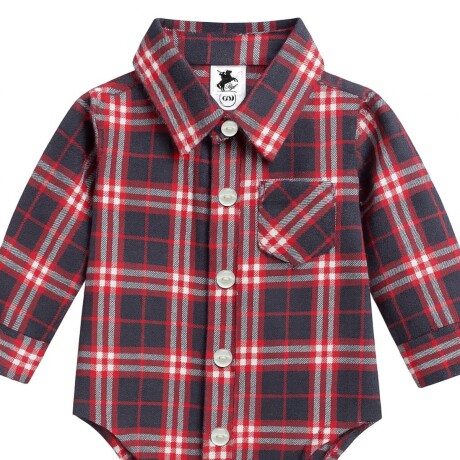 Camisa Body Viyela AZUL Y ROJO