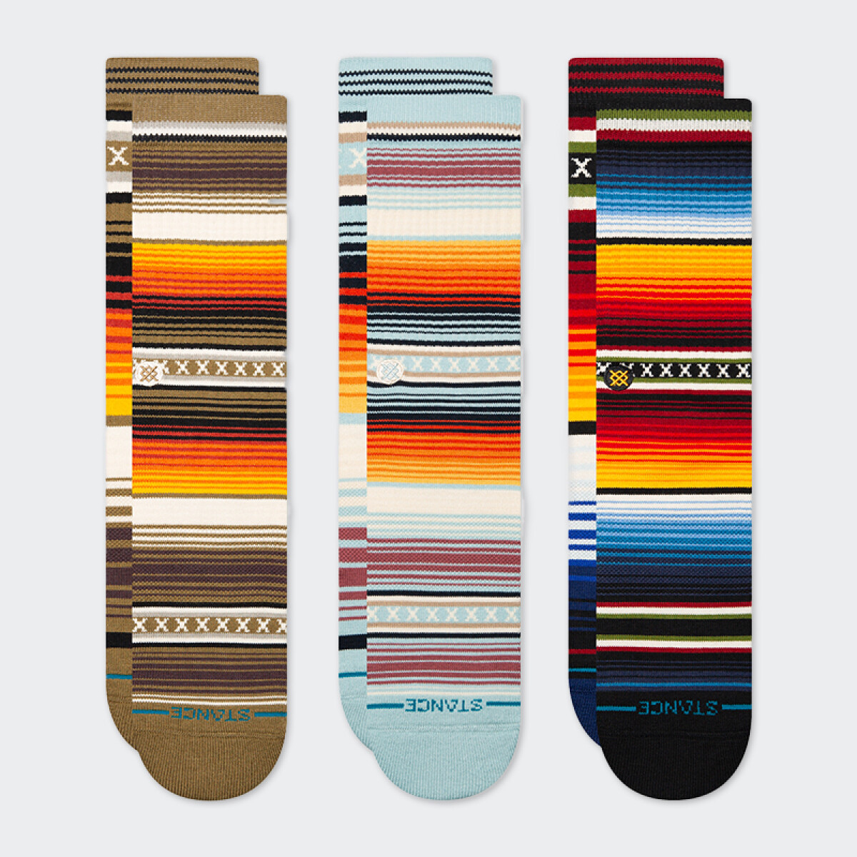 Medias Stance Curren 3 Pack - Multicolor 