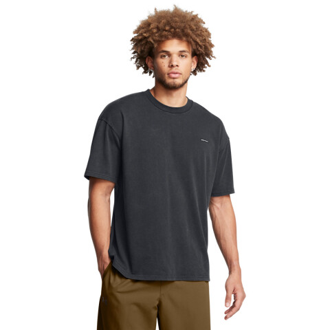 UA M HW OS LOGO WASH SS-GRN BLK-001