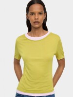 Camiseta Básica Bicolor verde