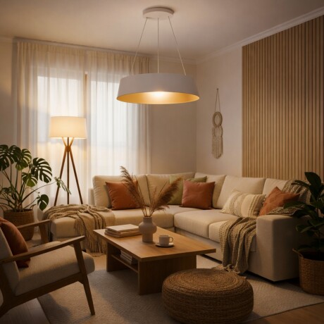 Campana led de Suspender DIMERIZABLE interior champagne 50W BLANCA