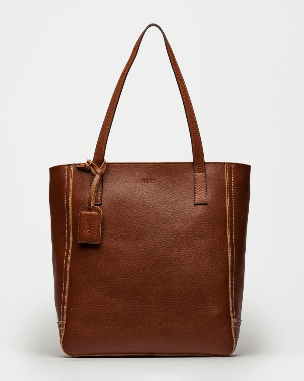 Shopper Vera En Cuero Vegetal Liso Tabaco