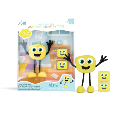 Glo Pals Set personaje + 2 cubos iluminados Amarillo