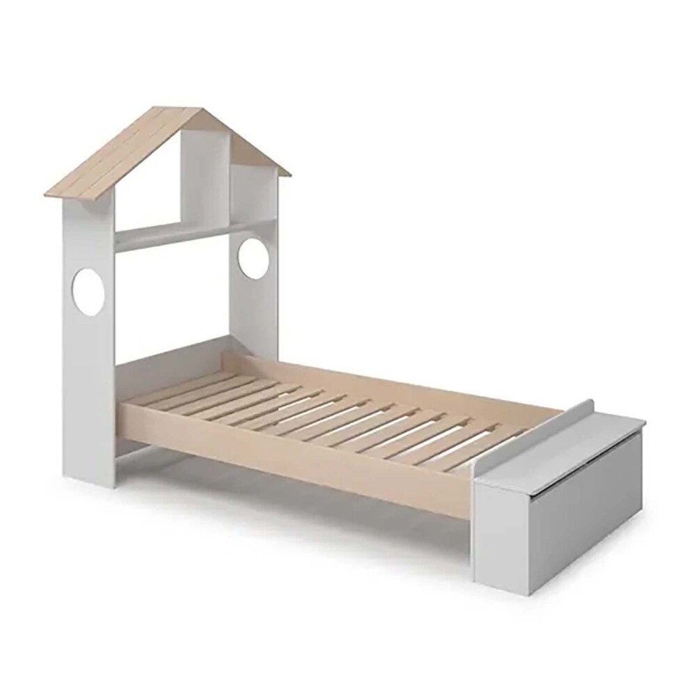 CAMA C/BAÚL MDF-Y-MADERA BLANCO SNOOPY