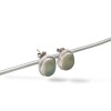 Caravanas Oval-Plata 925 -Piedra Calcedonia-CA3376 conpiedra