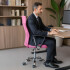 Silla De Escritorio Oficina Sillon Ejecutiva Ergonomica Tapizado Tela Mesh Con Cuero Sintetico Imback Color Rosa Silla De Escritorio Oficina Sillon Ejecutiva Ergonomica Tapizado Tela Mesh Con Cuero Sintetico Imback Color Rosa