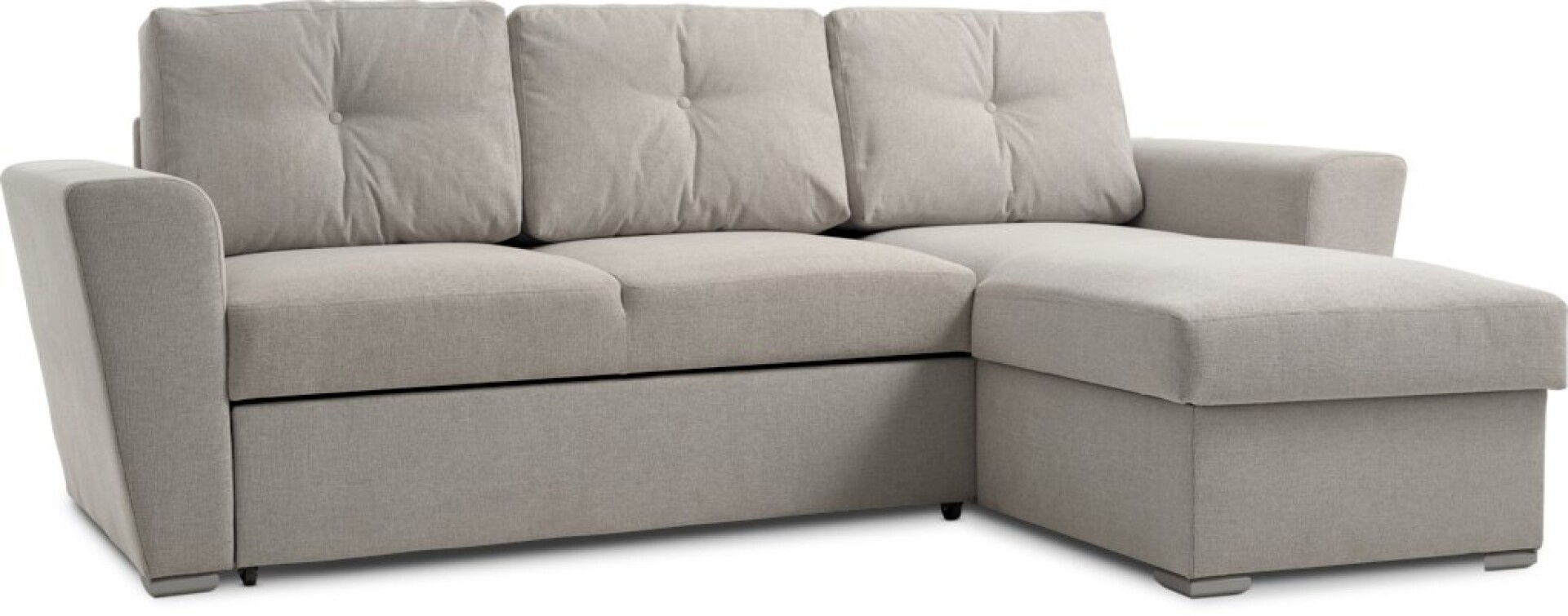 Sofá cama VEJLBY chaise longue tela arena 