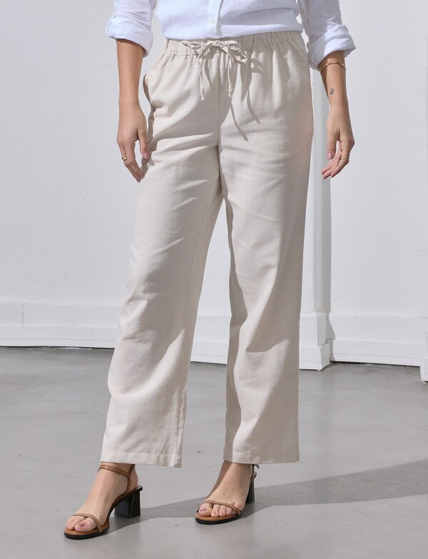 Pantalon Lino BEIGE