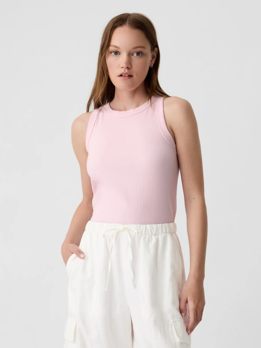 Musculosa Cuello Alto Mujer - Light Peony 