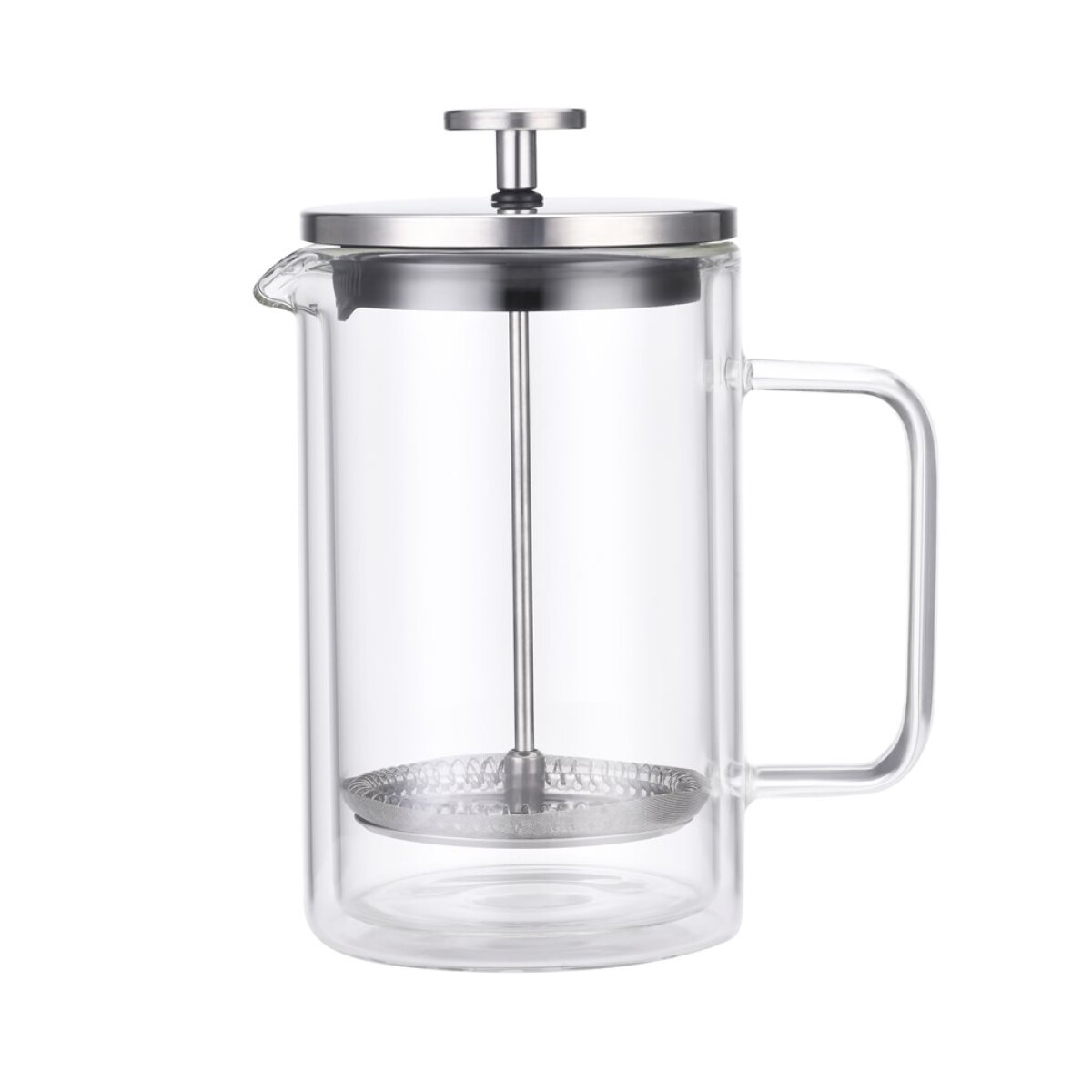 CAFETERA/TETERA FRENCH DOBLE PARED 600ML EN VIDRIO Y AC.INOX SALERNO 