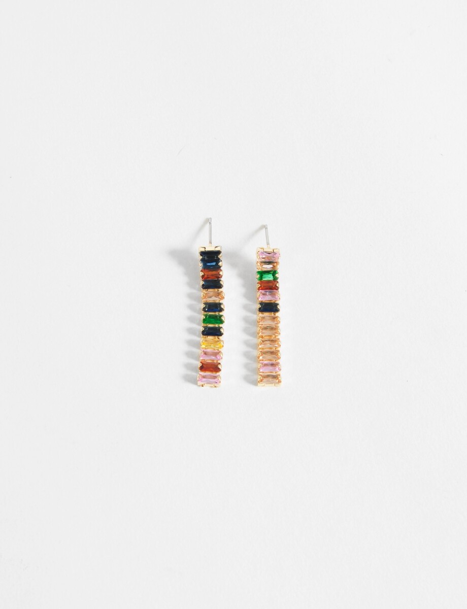 Caravanas largas strass - Multicolor 
