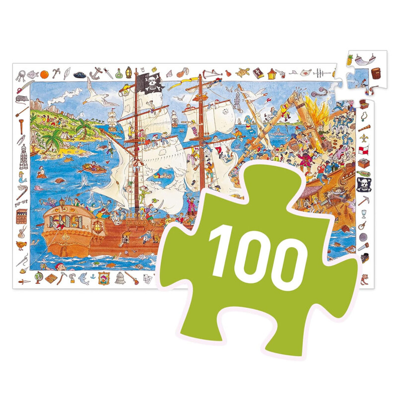 Puzzle de Observación Piratas 100 Piezas Djeco Puzzle de Observación Piratas 100 Piezas Djeco