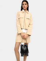 Bolso Bombonera Con Flecos Largos negro