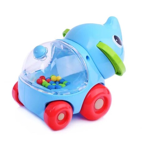 Autito Sonajero Animal Auto Rodante en Plástico Bebé Huanger Celeste