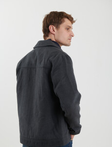 300255 SOBRETODO HARRINGTON LABEL Gris Oscuro
