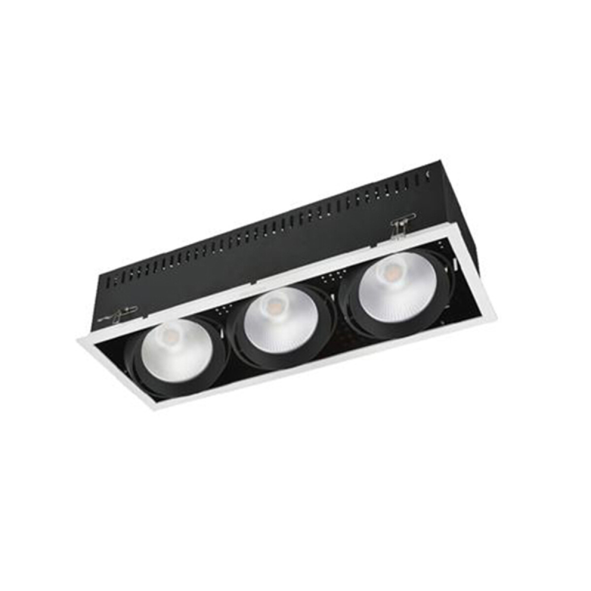 Luminaria de embutir LED móvil negra cálida 3x12W - NV0722 