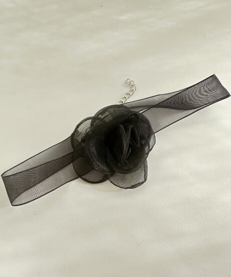 CHOKER FLEUR TUL BLACK