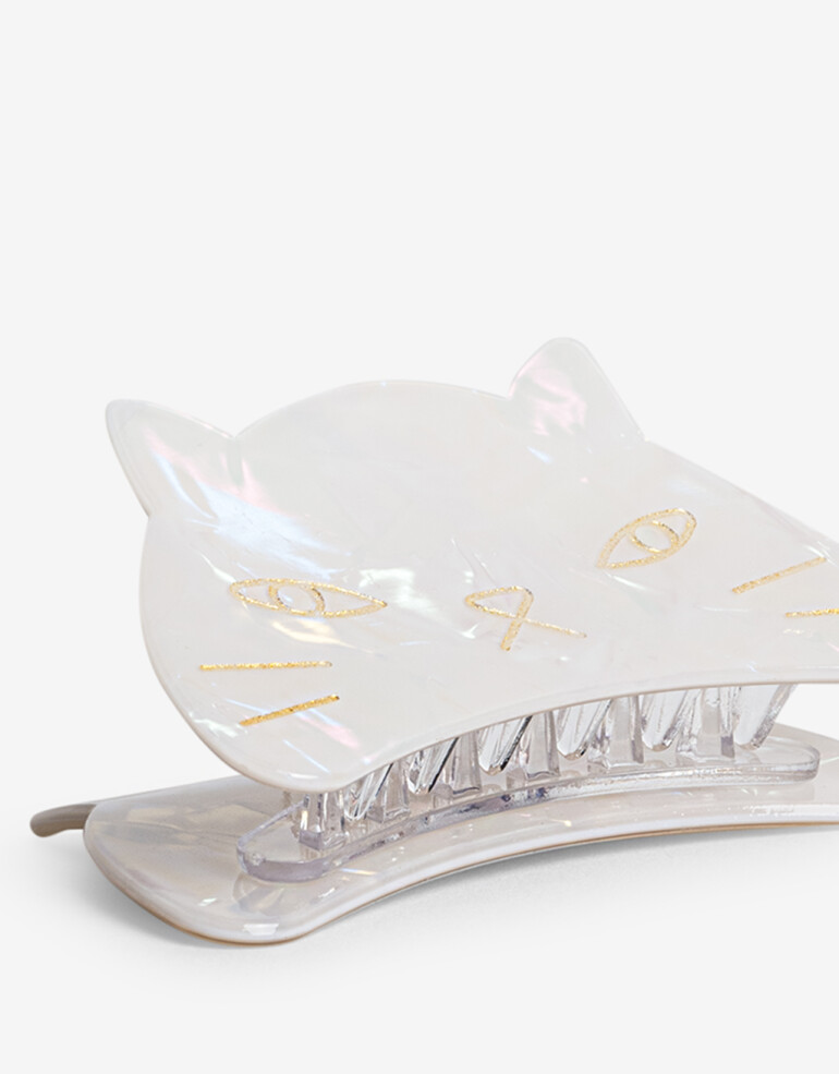 Broche Animales Broche Acrílico De Gatito - Blanco Crudo