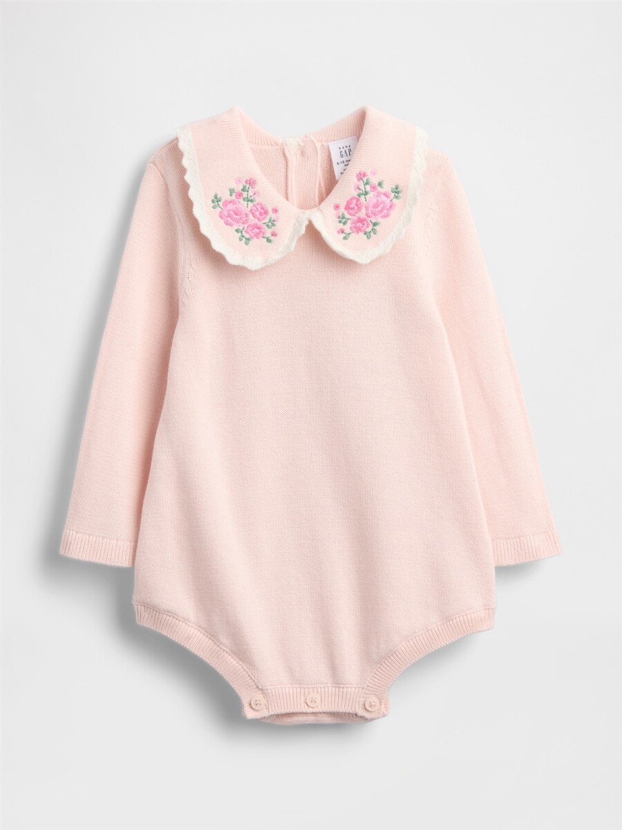 Body Con Cuellito Bordado Bebé - Barely Pink 