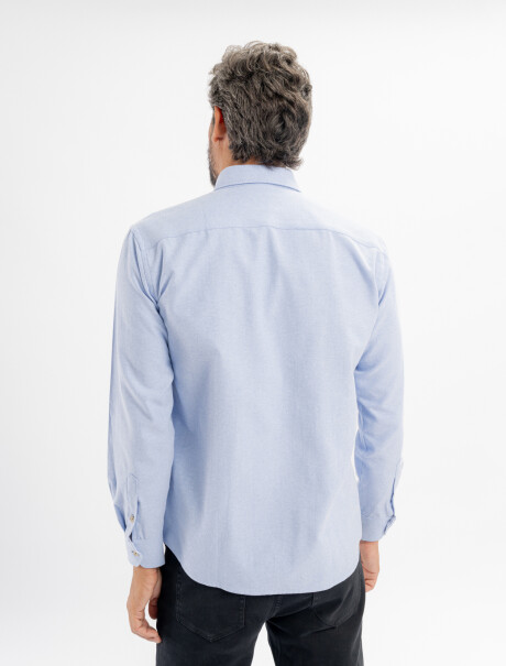 Camisa m/l oxford lisa azul
