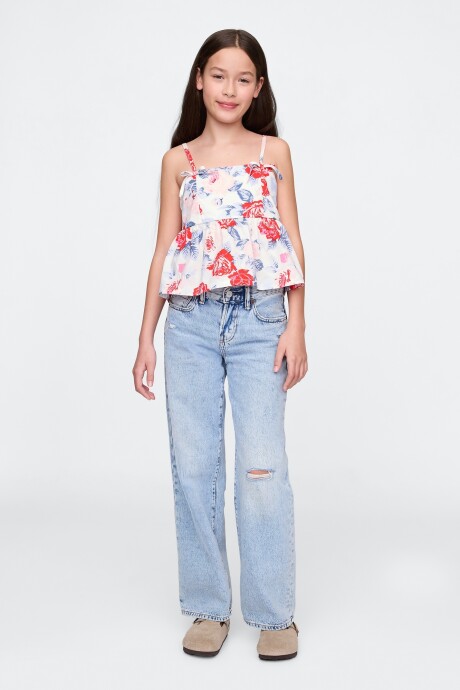 Blusa Niña Sp Su25 Red Blue Roses