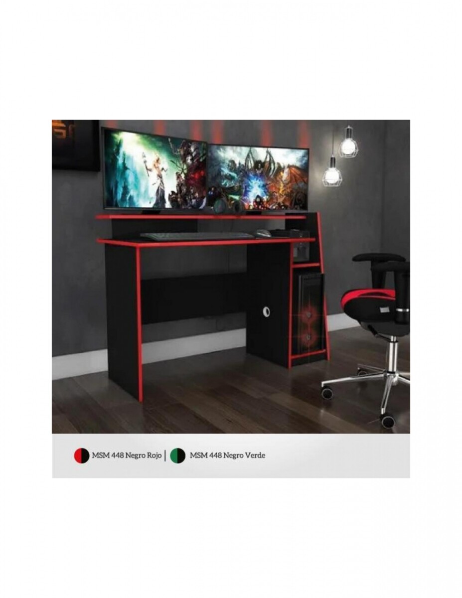 Escritorio Gamer Evolution Negro Y Rojo 