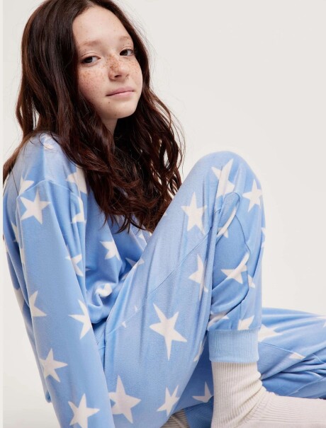 PIJAMA INFANTIL ESTAMPADO CELESTE