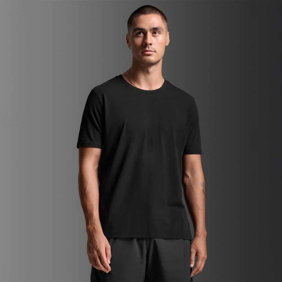 Polo Training Motion Cotton Flex Tee Hombre - Black/black 
