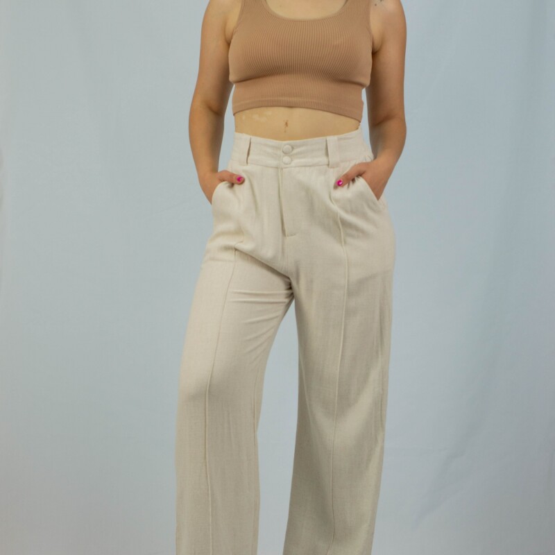 Pantalon Lino Slowly Off White