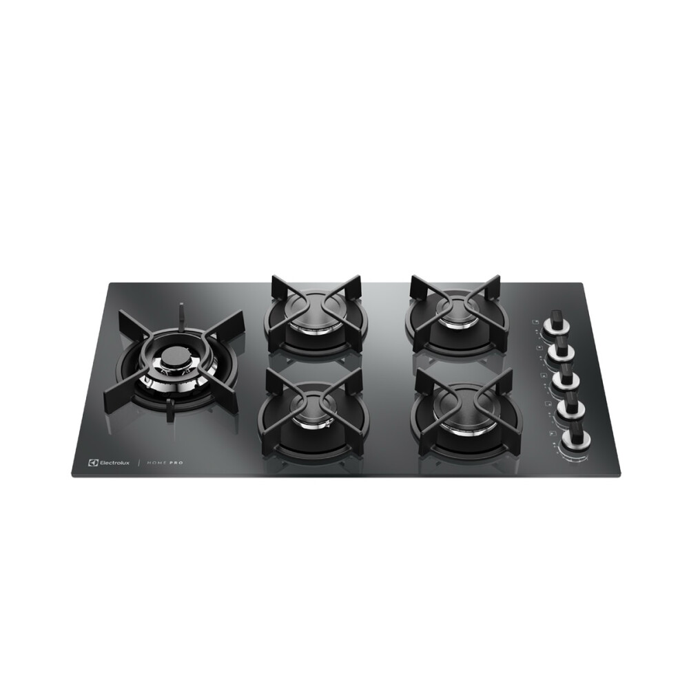Anafe a Gas Electrolux 5 Hornallas Vidrio Home Pro KE5HP Anafe a Gas Electrolux 5 Hornallas Vidrio Home Pro KE5HP