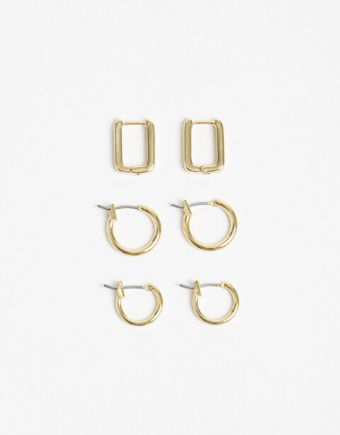 Aros Argollas Set Metal Argolla Set Metal Delicado - Dorado