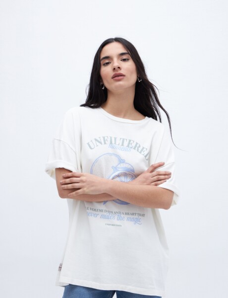 Remera Raven Off white