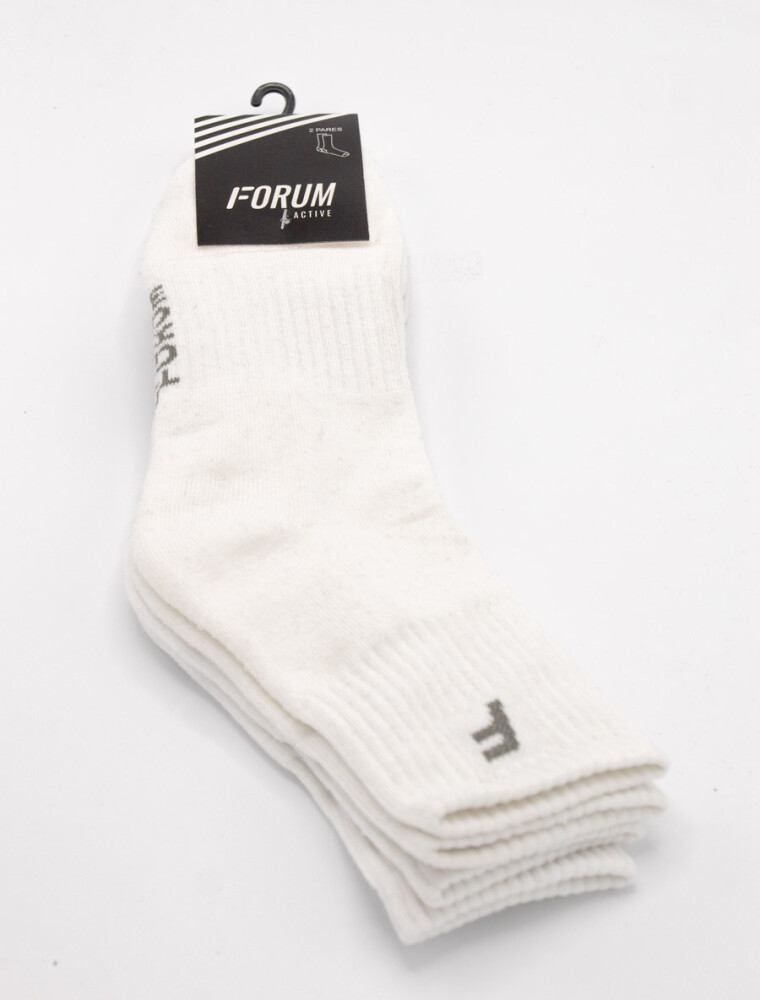 Media Deportiva Mediana Pack x 2 Pares Blanco