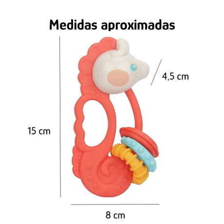 Mordillo Sonajero p/Bebés Juguete Sensorial Alivia Estimula Naranja