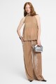 TOP HALTER, EN VELVET Beige
